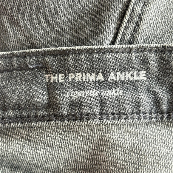 AG Adriano Goldschmied Gray Prima Cigarette Ankle Raw Split Hem Jean Size 27 - Picture 7 of 13